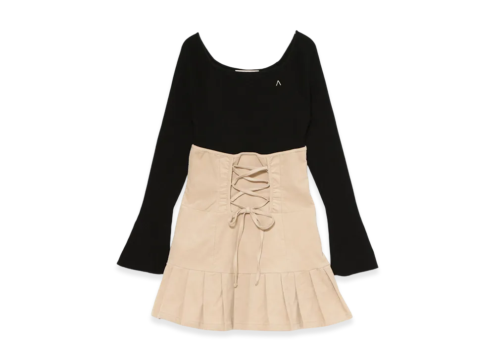 ANDMARY High Waist Velour Mini Dress "Black"