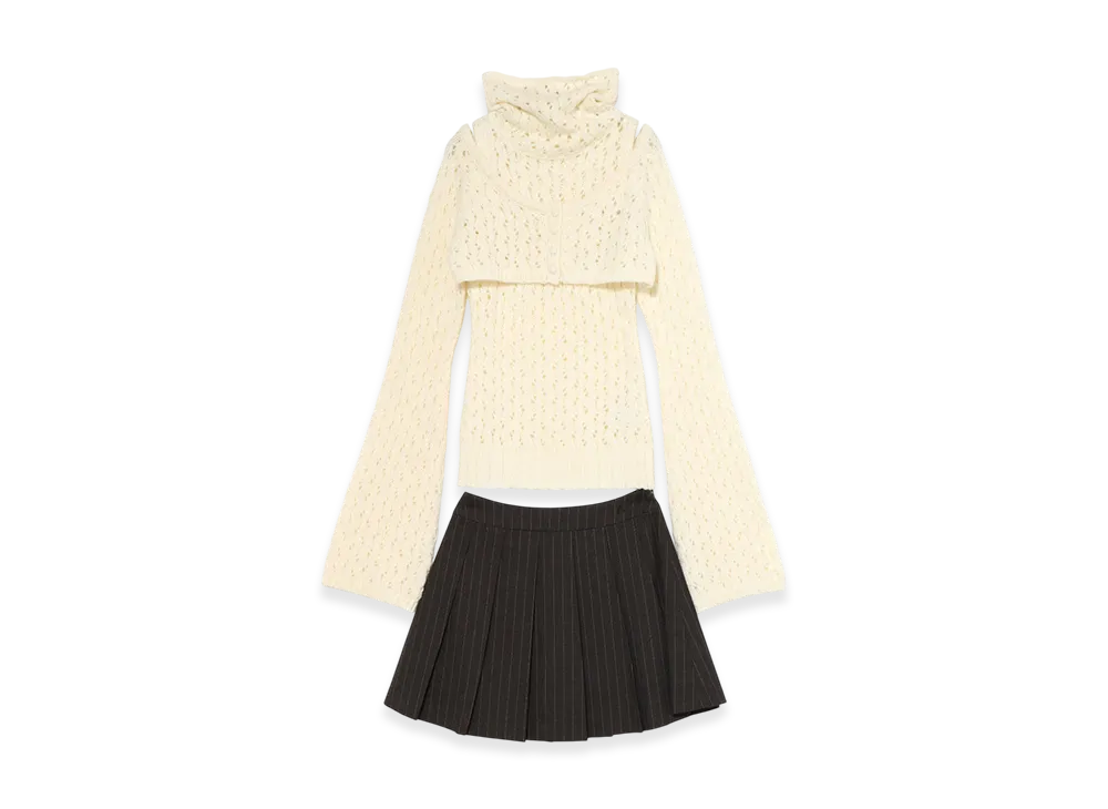 ANDMARY Sophy Pleats Knit Set Up "Ivory"