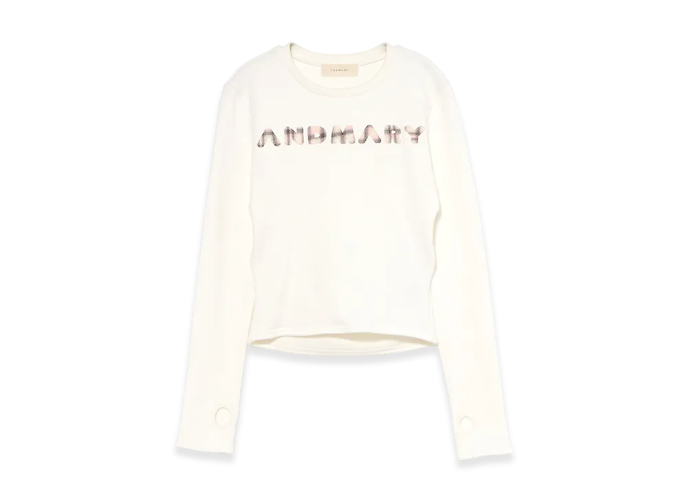 ANDMARY Mary Logo Pattern Tops "White"