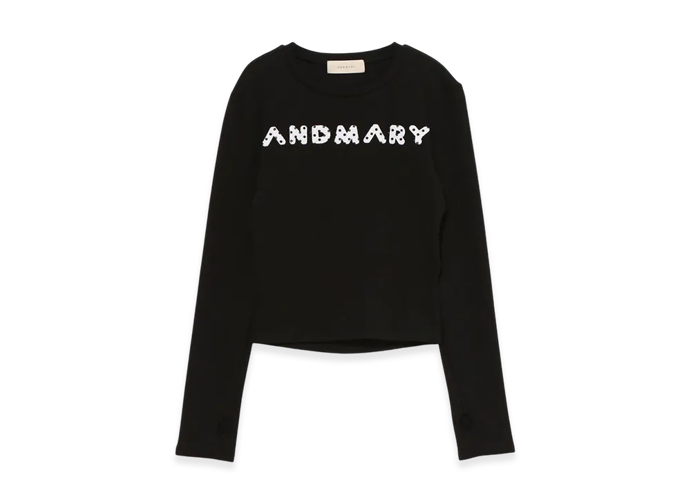ANDMARY Mary Logo Pattern Tops "Black"