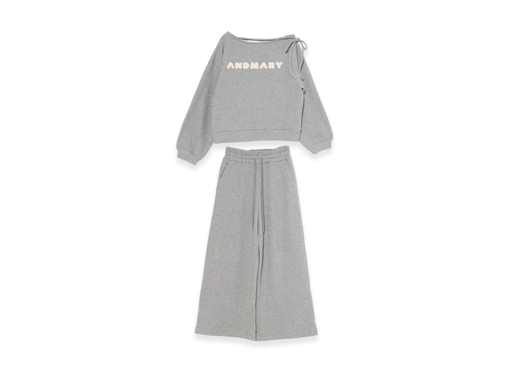 andmary Logo loose sweat gray ANDMARY Mary Logo Loose Set Up 