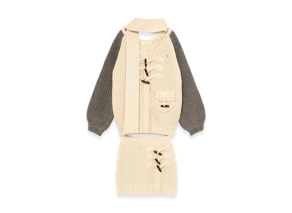 ANDMARY Loose Raglan Knit Set Up "Gray"