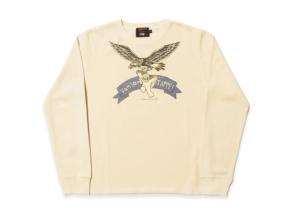 VANSON x TAPPEI x FUTURE ARCHIVE Thermal Long Sleeve T-Shirt "White"