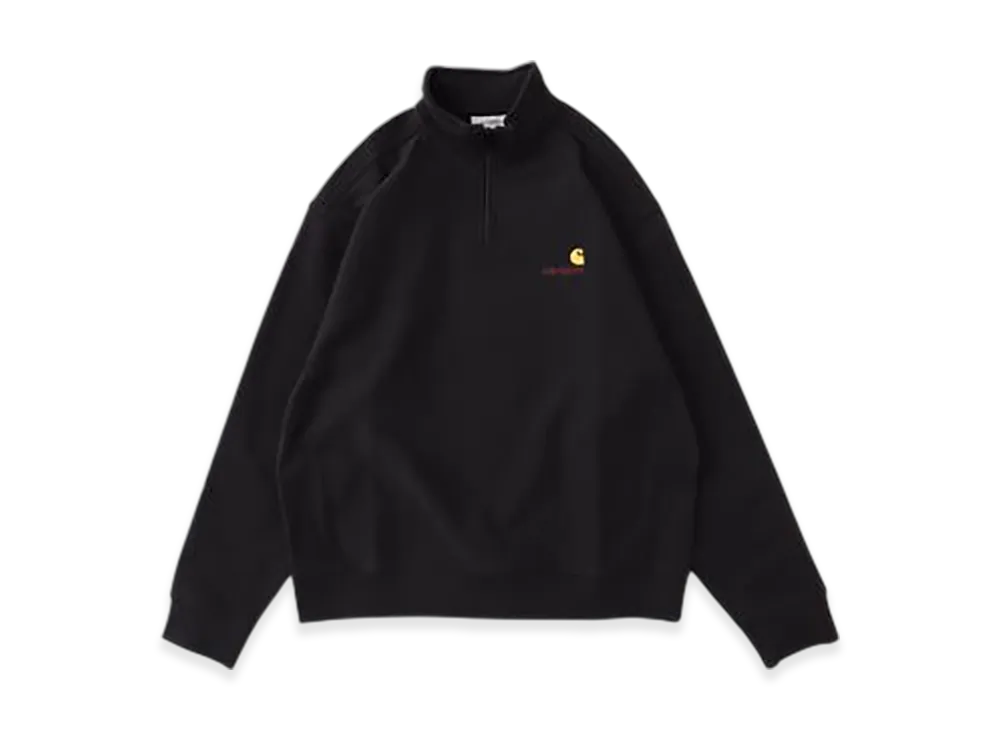 Carhartt WIP Half Zip American Script Sweat "Black"
