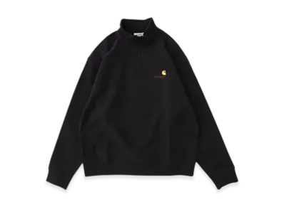 Carhartt WIP Half Zip American Script Sweat "Black"
