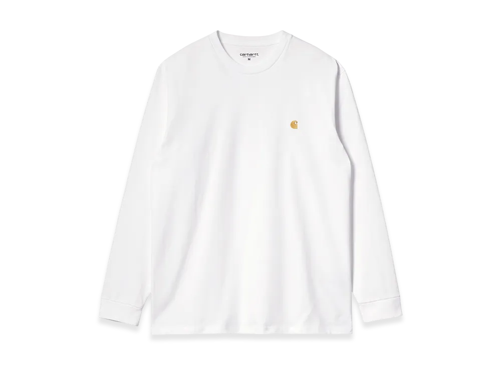Carhartt WIP L/S Chase T-Shirt "White/Gold"