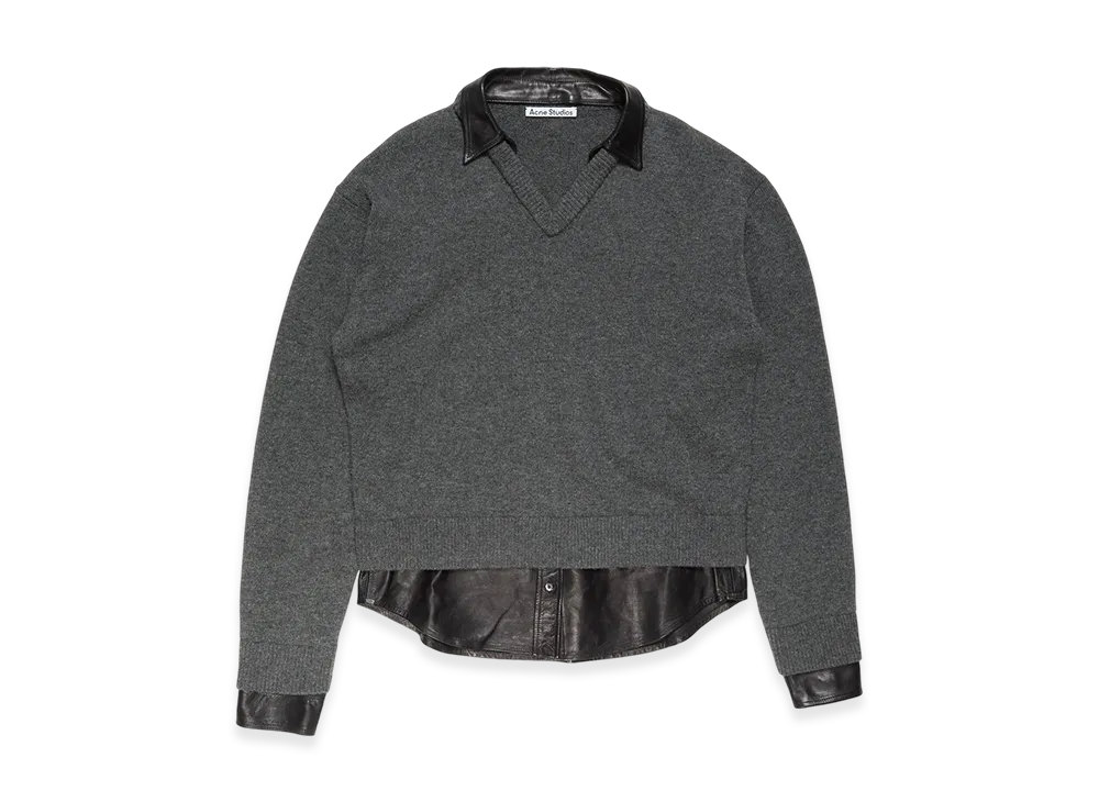 Acne Studios Layered Wool Sweater "Gray"
