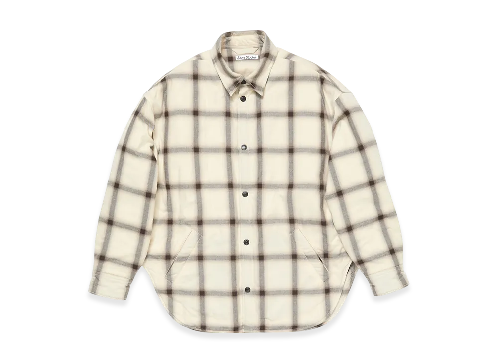 Acne Studios Flannel Button-Up Shirt "Beige Multi"