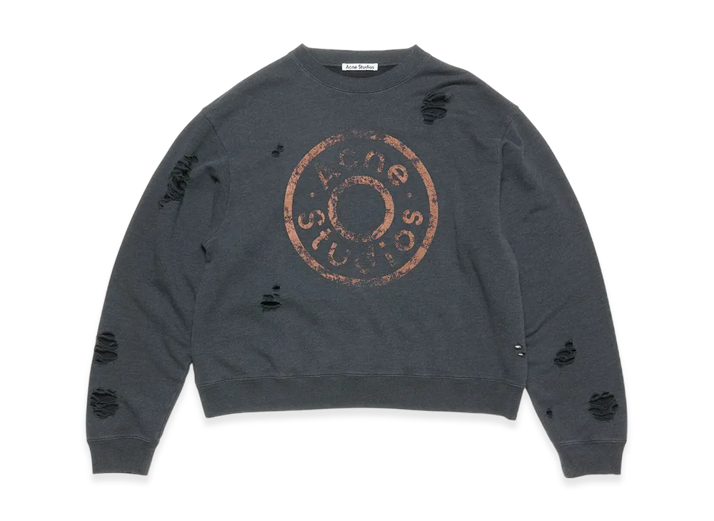 Acne Studios Printed Logo Sweater "Black Melange"