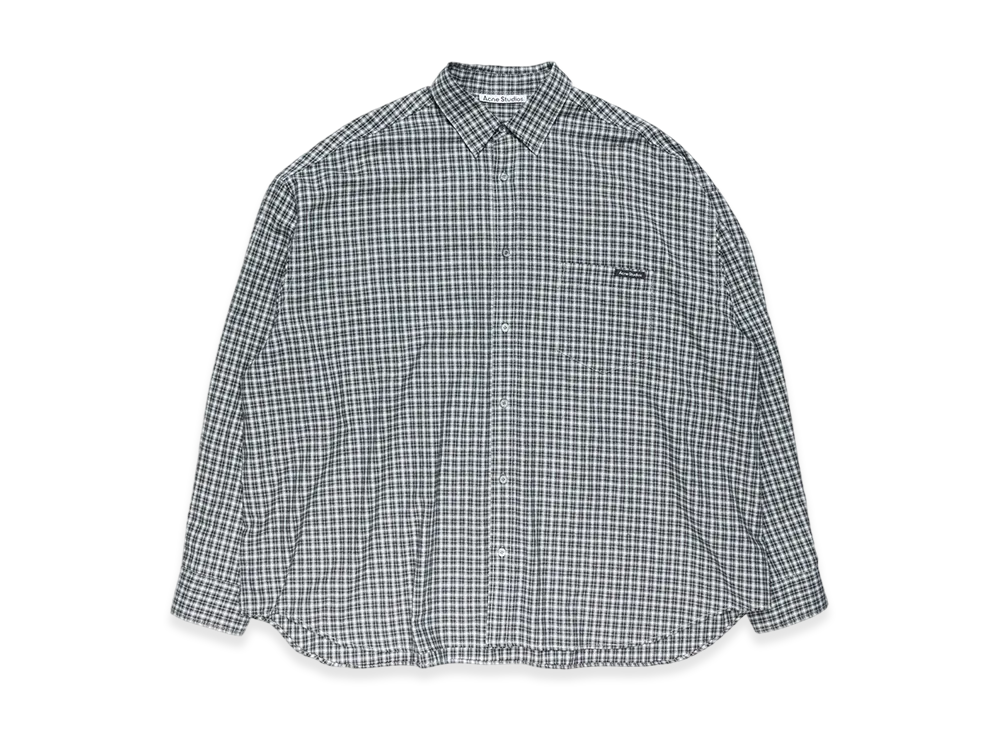 Acne Studios Flannel Button Up Shirt "Black White"