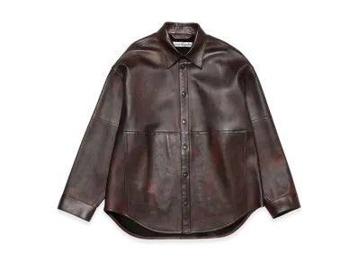 Acne Studios Leather Overshirt "Red Black"