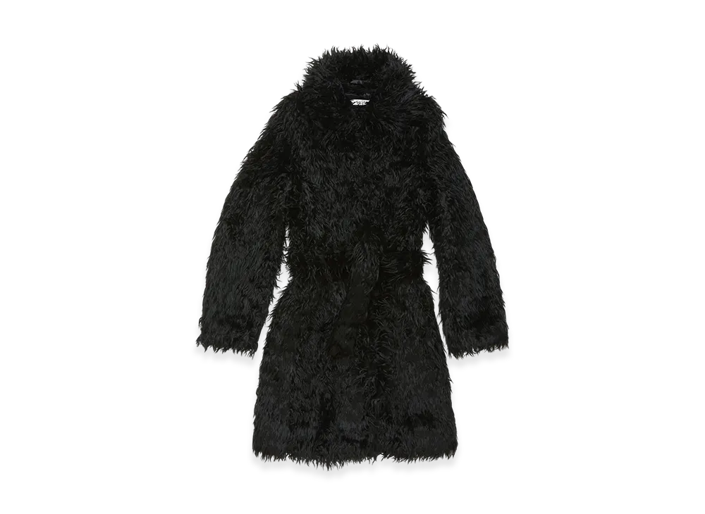 Acne Studios Faux Fur Belted Coat "Black"