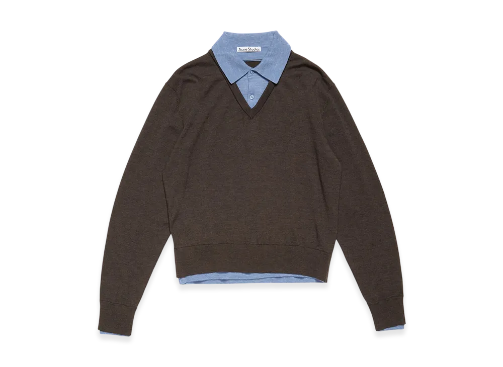 Acne Studios Layered Wool Knit "Brown Blue"