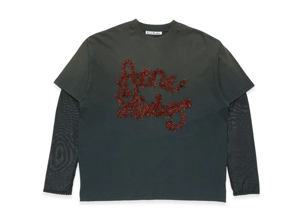 Acne Studios Layered Logo T-Shirt "Anthracite Grey"
