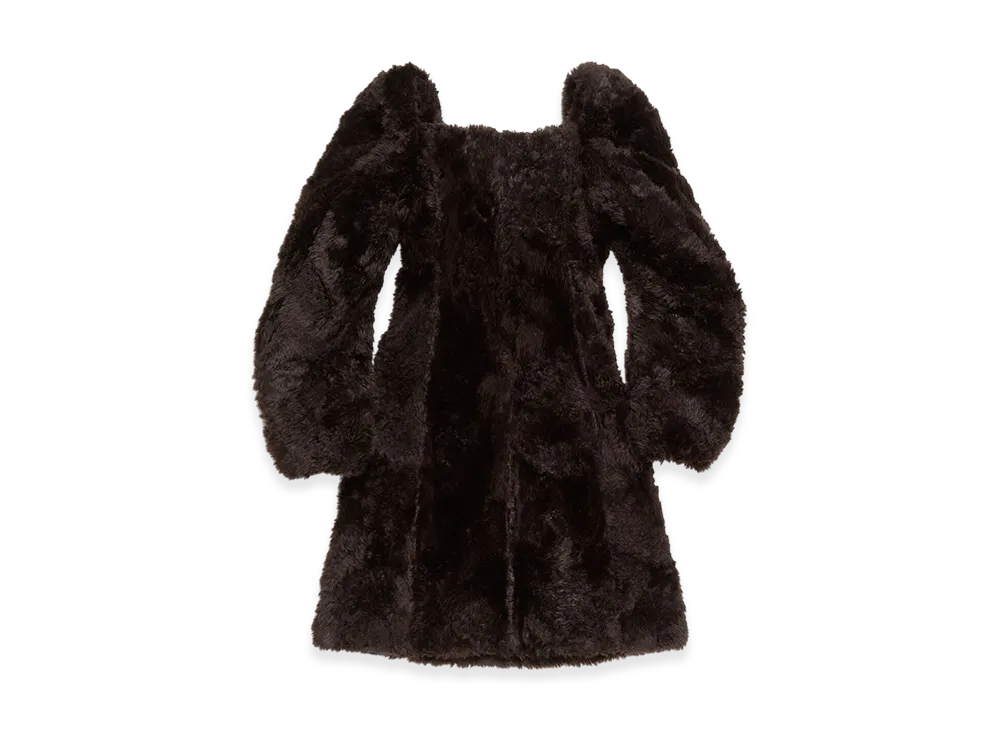 Acne Studios Faux Fur Dress Runway Show "Brown"