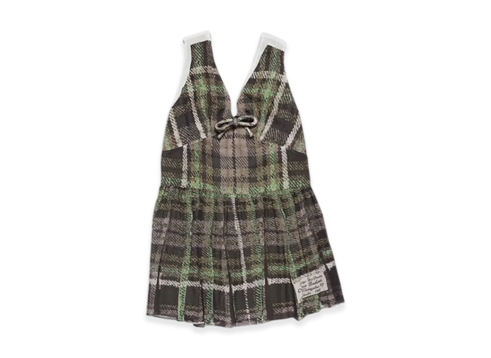 Acne Studios Silk Check Dress "Green Grey"