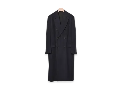 COMOLI Cashmere Double Chesterfield Coat "Navy"