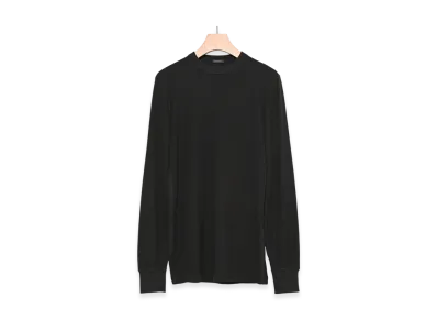 COMOLI Cotton Cashmere Base Layer Long Sleeve Crew "Black"