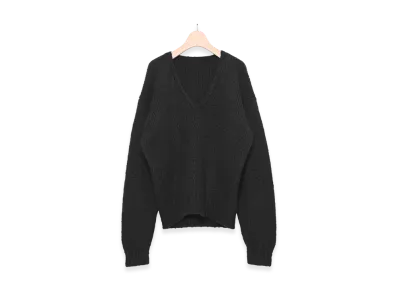 COMOLI Cashmere Silk Low Gauge Knit "Black"