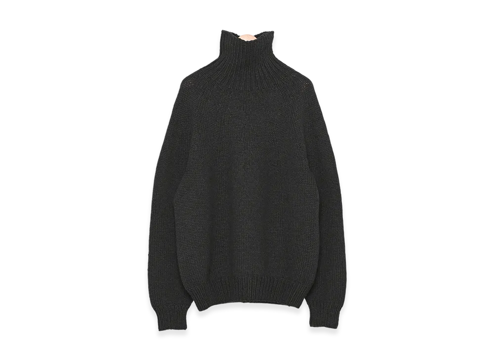 COMOLI Cashmere Washi Hand Turtleneck Knit "Black"