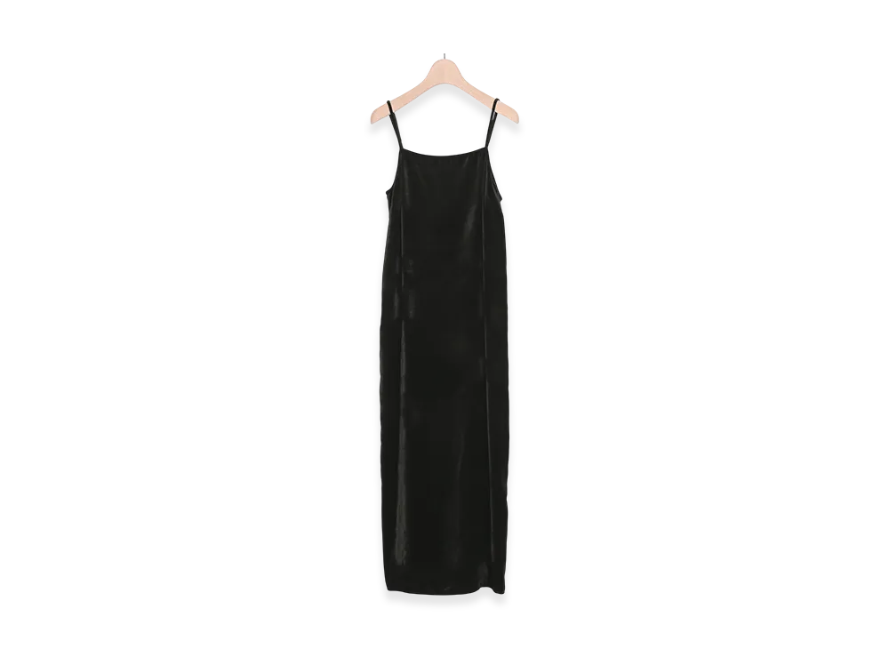 COMOLI Velour Slip Dress "Black"