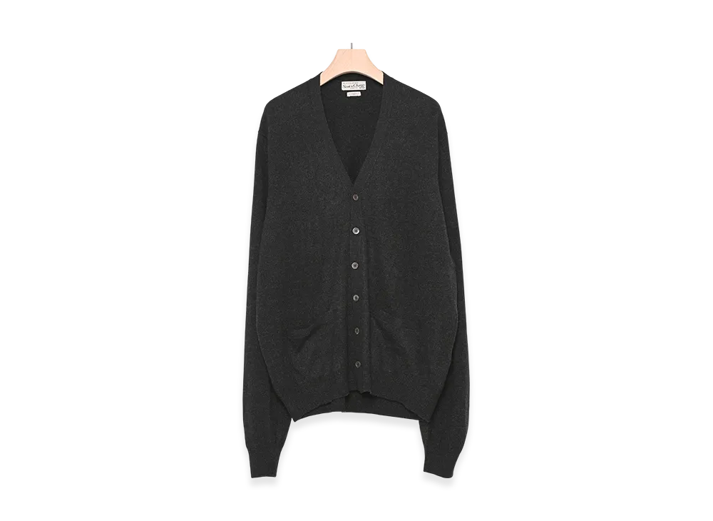 COMOLI Scott & Charters Exclusive V-Neck Cardigan "Charcoal"