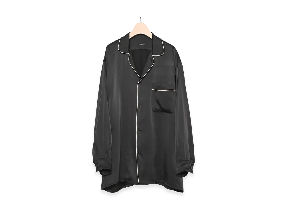 COMOLI Silk Pajama Shirt "Black"