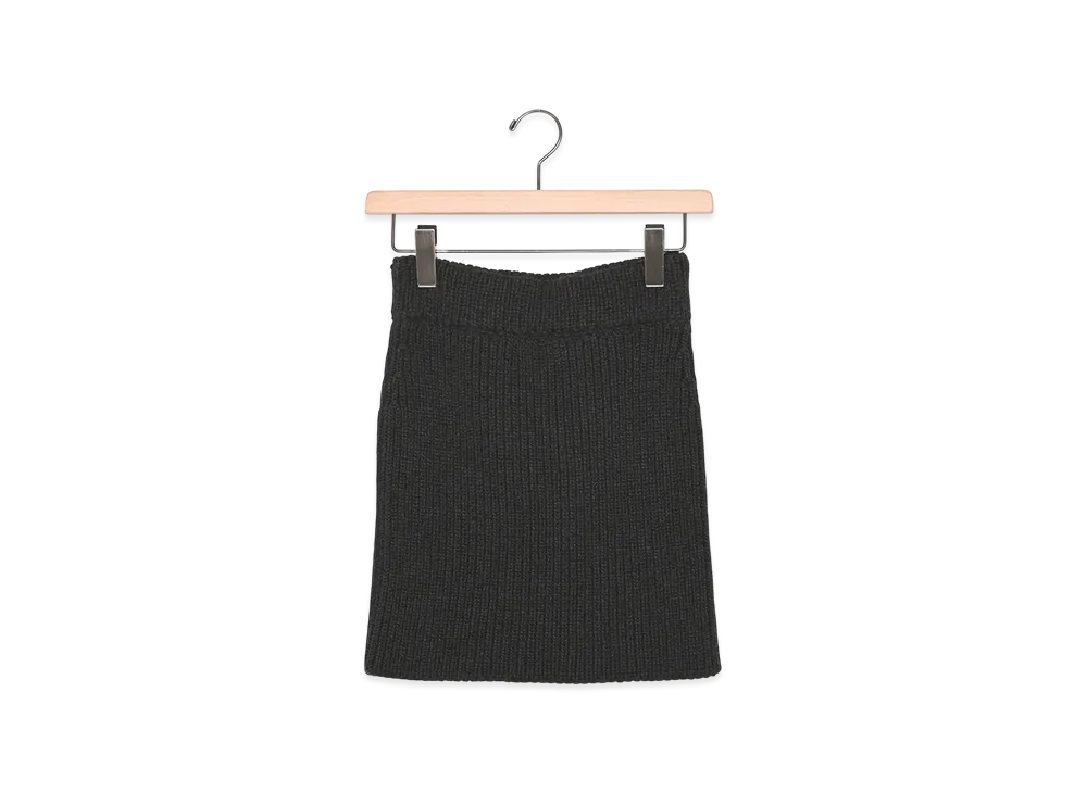 COMOLI Cashmere Washi Knit Skirt "Black"