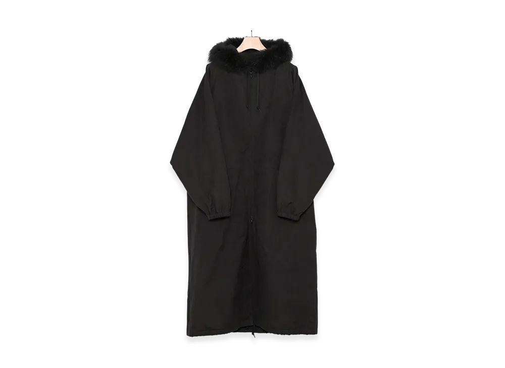 COMOLI Hooded Long Coat "Black"