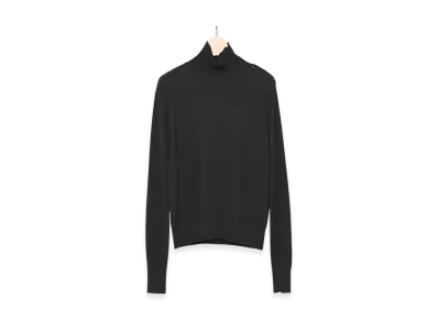 COMOLI Shoulder Button High Neck Knit "Black"
