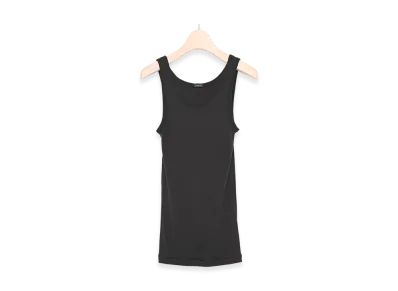 COMOLI Wool Rib Tank Top "Charcoal"