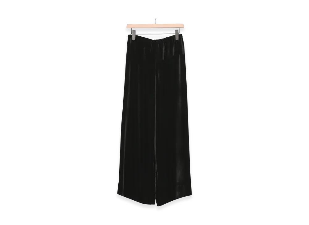 COMOLI Velour Wide Pants "Black"
