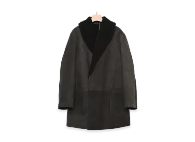 COMOLI Sheepskin Shawl Collar Coat "Brown"