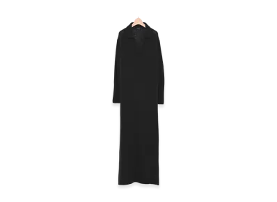 COMOLI Cashmere Garment Dyed Skipper Knit Dress "Black"