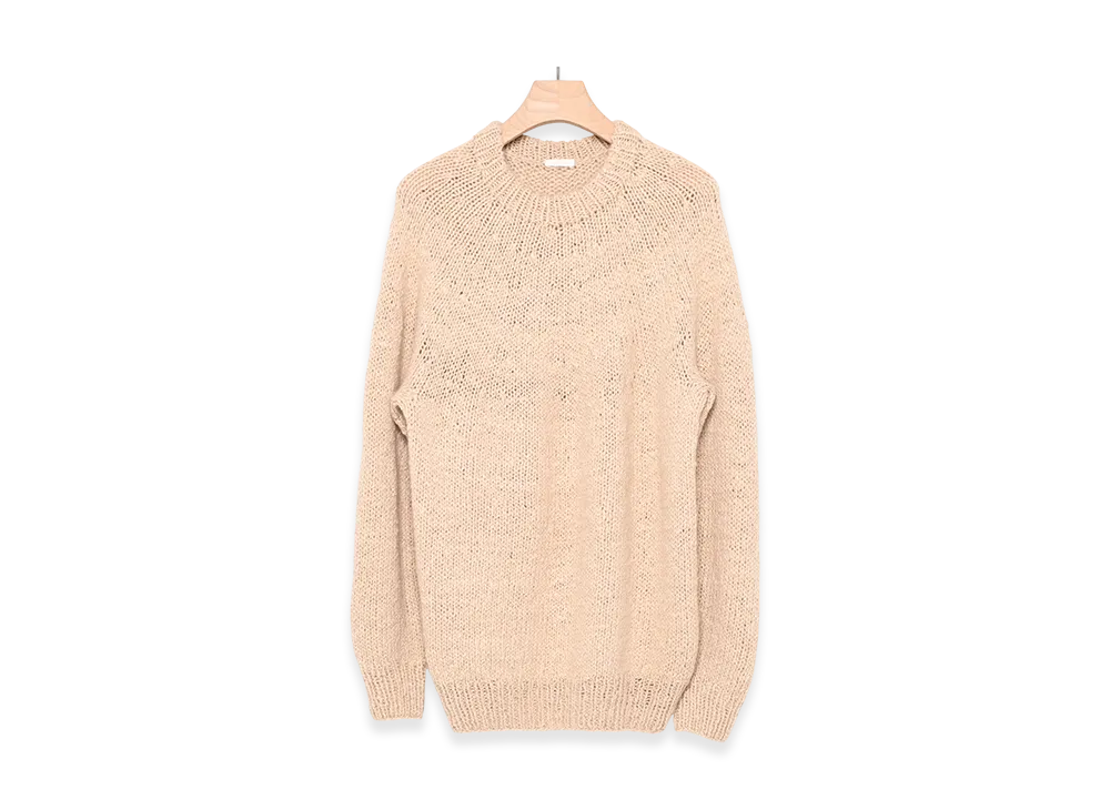 COMOLI Cashmere Handspun Knit "Ecru"