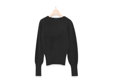 COMOLI Lambswool Boat Neck Knit "Black"