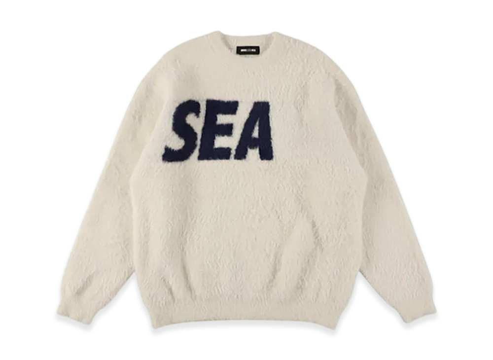 WIND AND SEA Shaggy Bigsea Knit Sweater "Off White"
