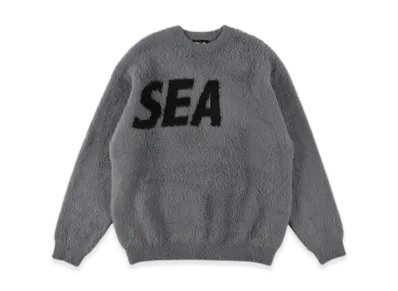 WIND AND SEA Shaggy Bigsea Knit Sweater "Gray"
