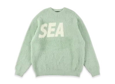 WIND AND SEA Shaggy Bigsea Knit Sweater "Mint"