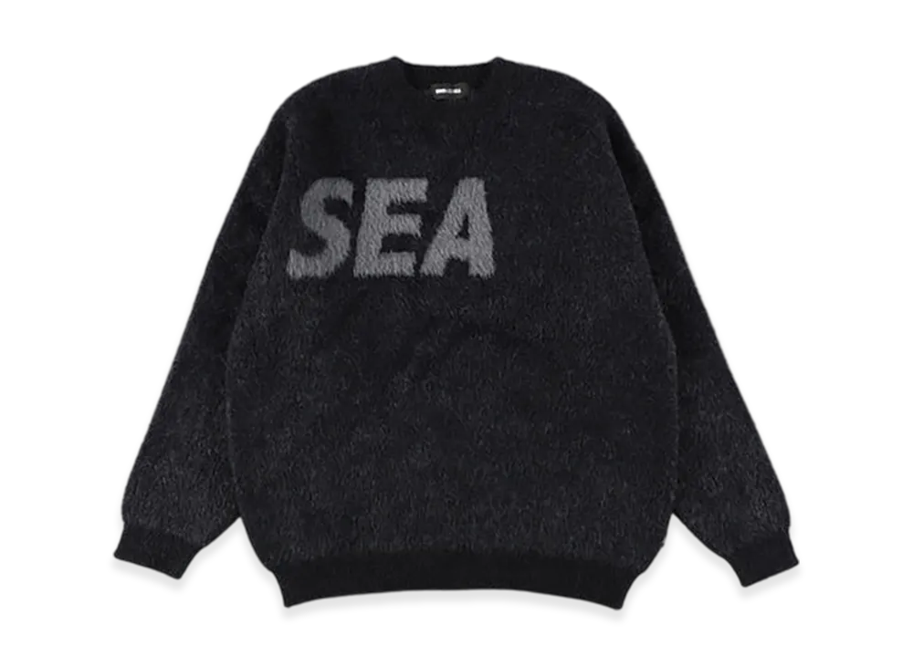 WIND AND SEA Shaggy Bigsea Knit Sweater "Black"