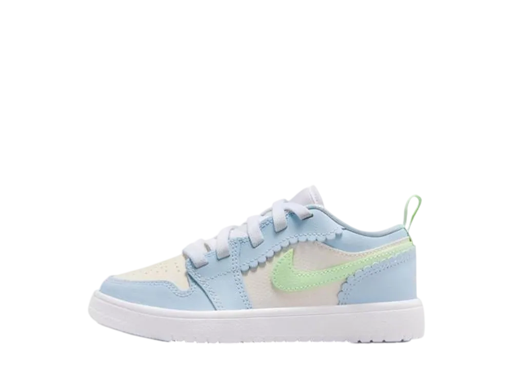 ナイキ PS ジョーダン1 ロー ALT SE "ハーフブルー/セイル/ホワイト/ベイパーグリーン" (キッズ)
