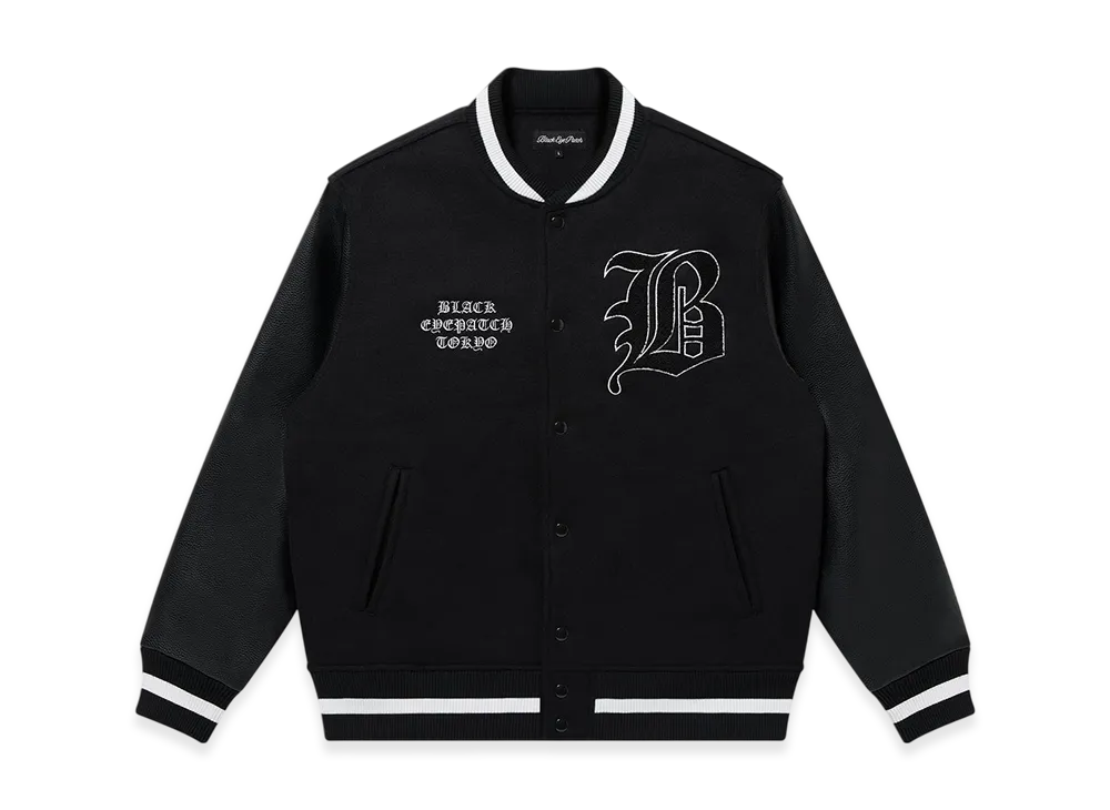 BlackEyePatch OE Big B Melton Varsity Jacket "Black"