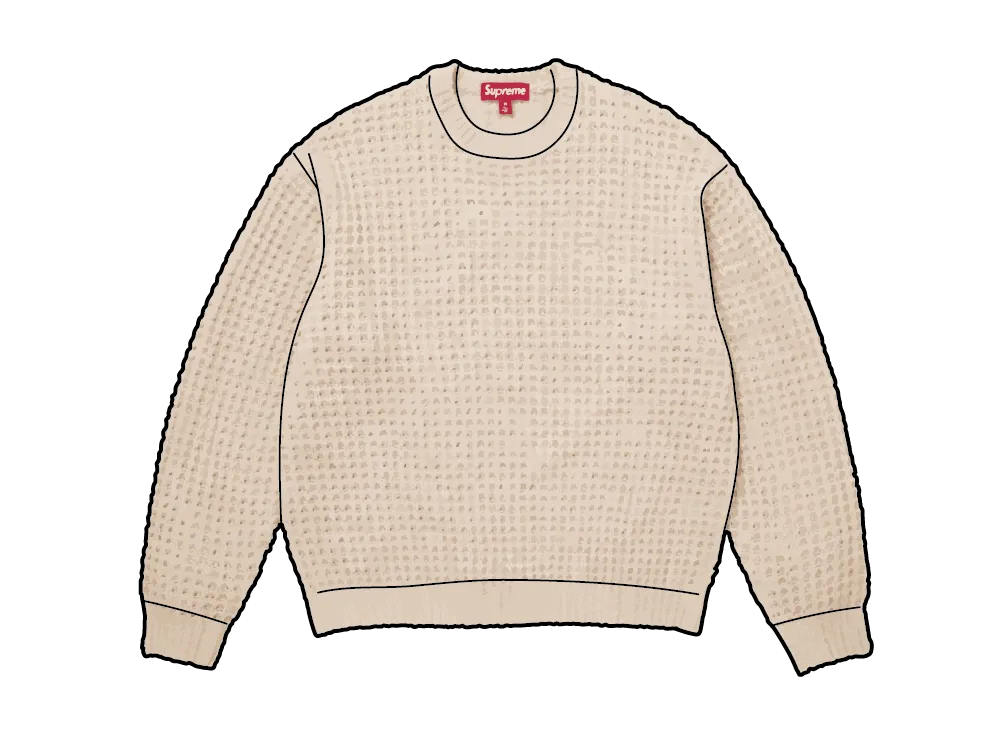 Supreme Small Box Waffle Sweater "Natural"