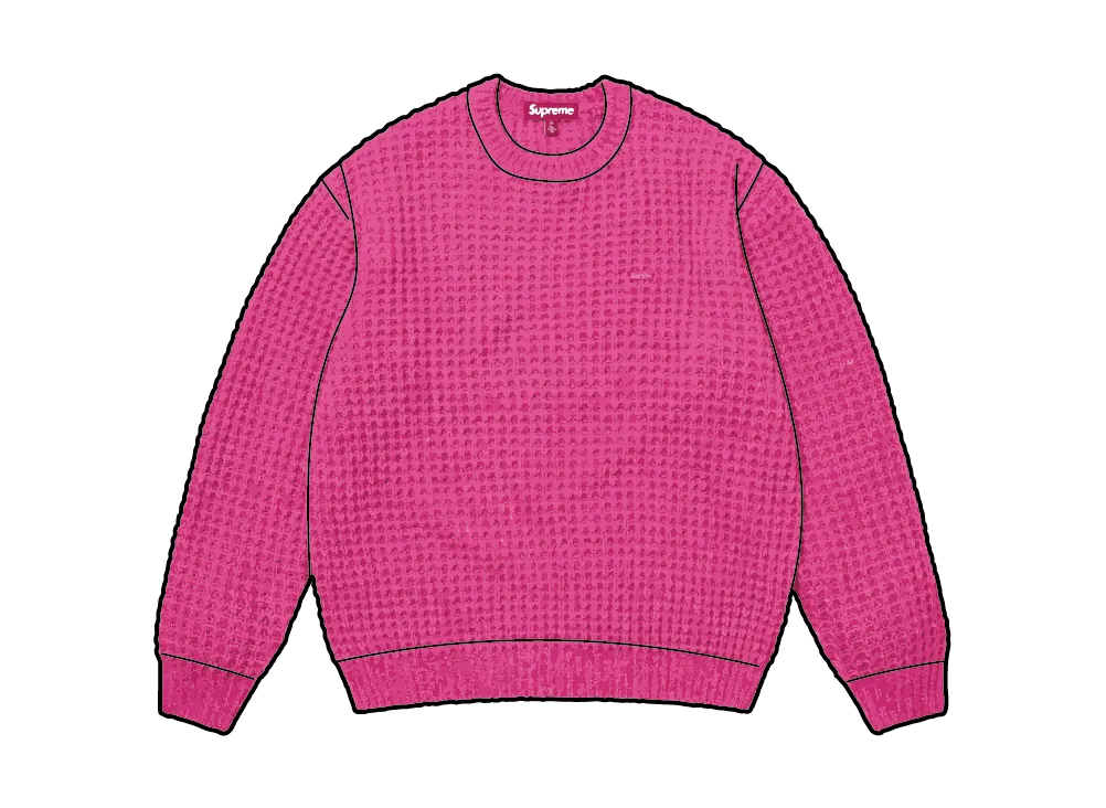 Supreme Small Box Waffle Sweater "Pink"