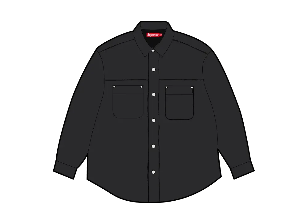 シュプリーム フェイク スエード スナップ シャツ "ブラック"