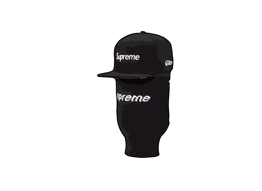 Supreme Box Logo New Era + Balaclava "Black"