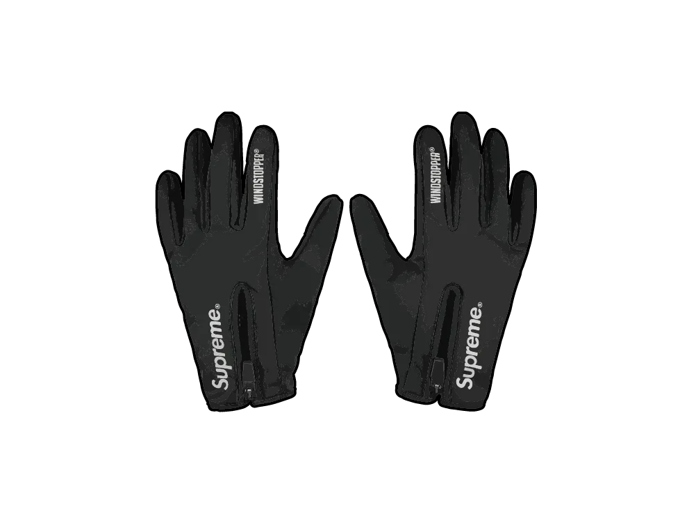 シュプリーム ウインドストッパー ジップ グローブ "ブラック"