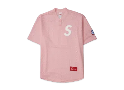 Supreme S Logo Baseball Henley "Pink"