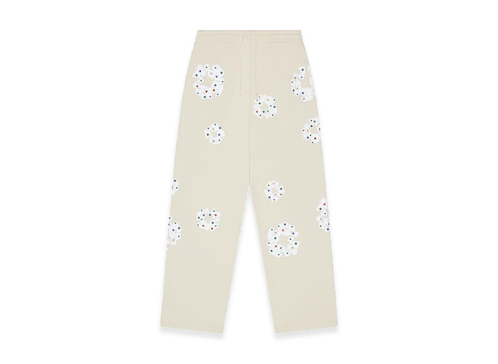 DENIM TEARS Rhinestone Cotton Wreath Sweatpants "Oatmeal"