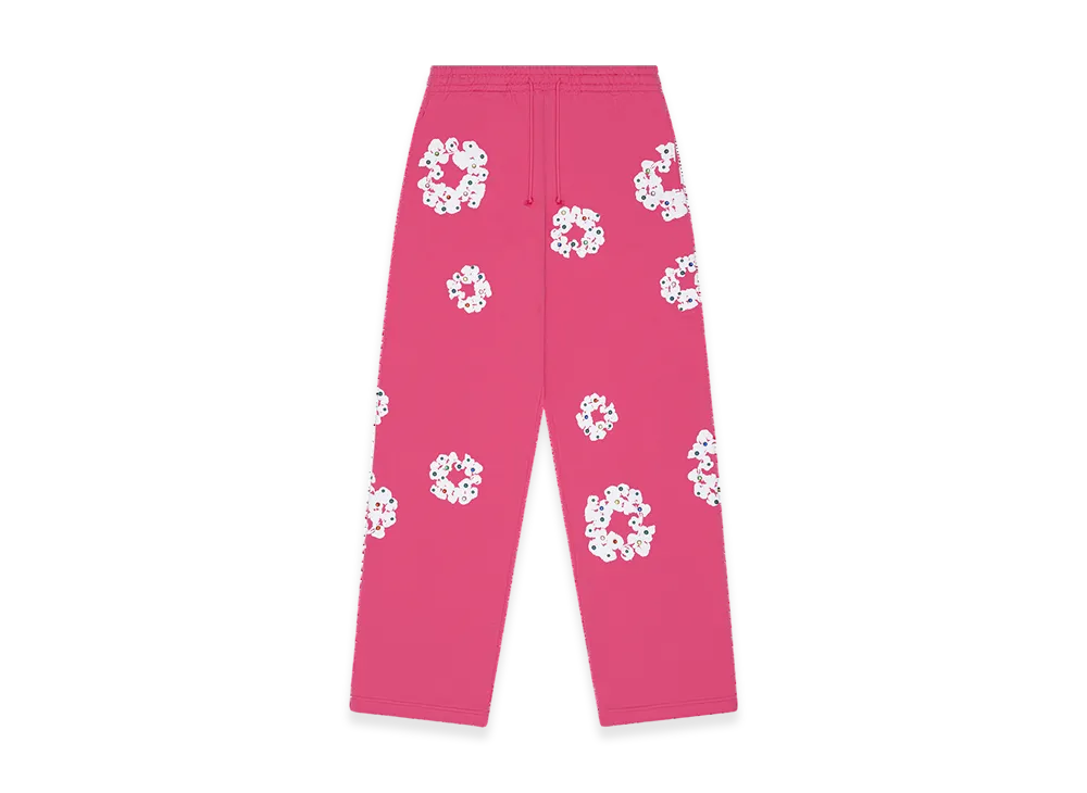 DENIM TEARS Rhinestone Cotton Wreath Sweatpants "Pink"